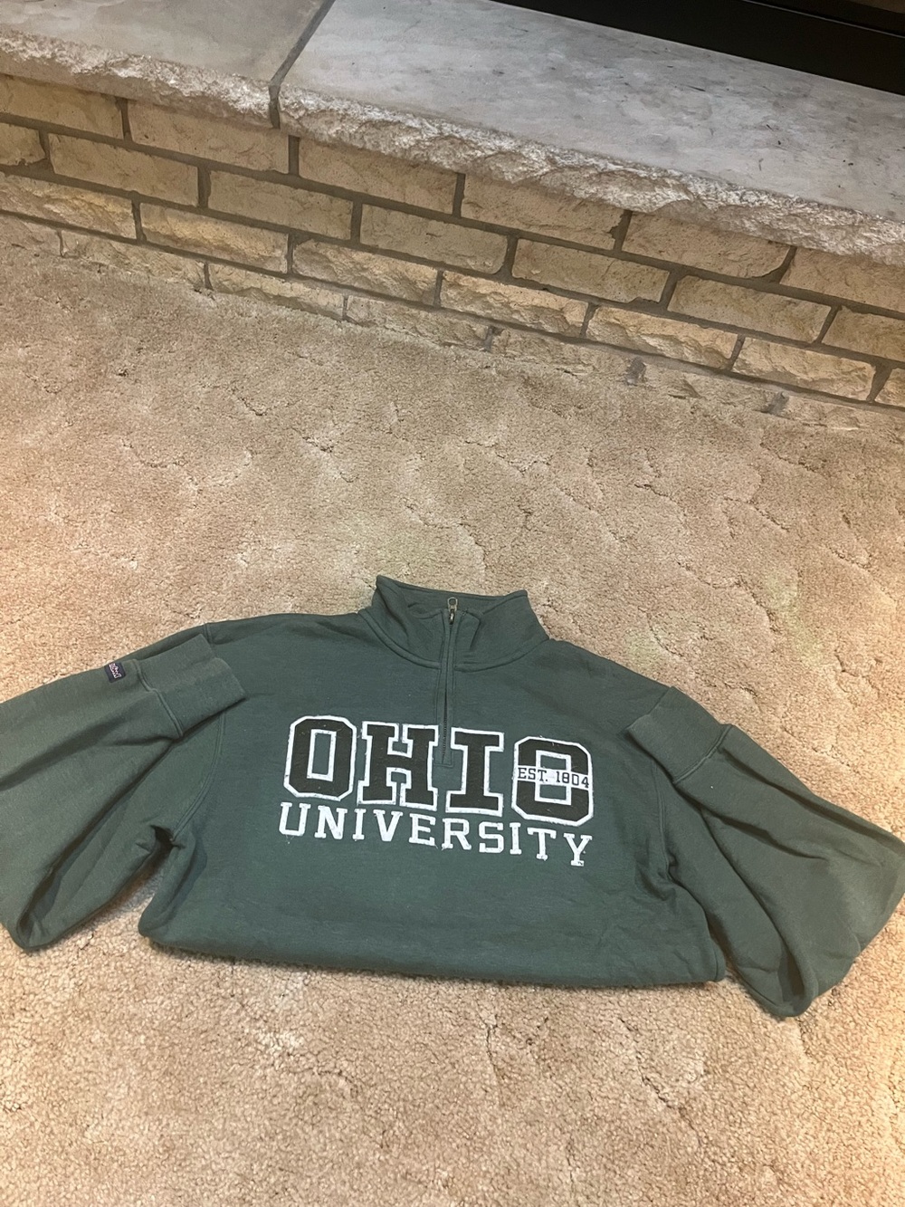 Jansport Olive Green Ohio University Quarter-Zip Sweatshirt